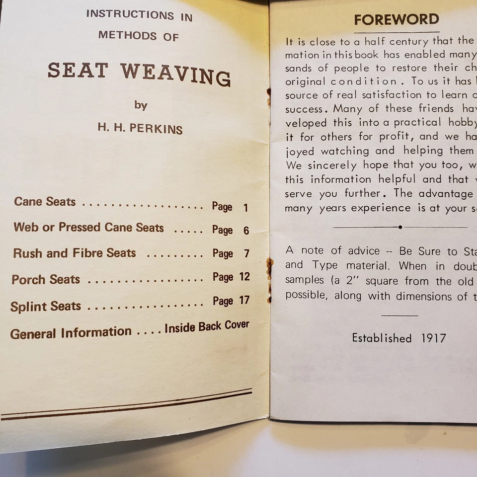 Seat Weaving Perkins Cane Vintage Booklets - Image 4 of 4