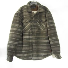 JACHS NEW YORK Jacket Mens Large Aztec Wool Blend Green Shirt Coat Lined Shacket