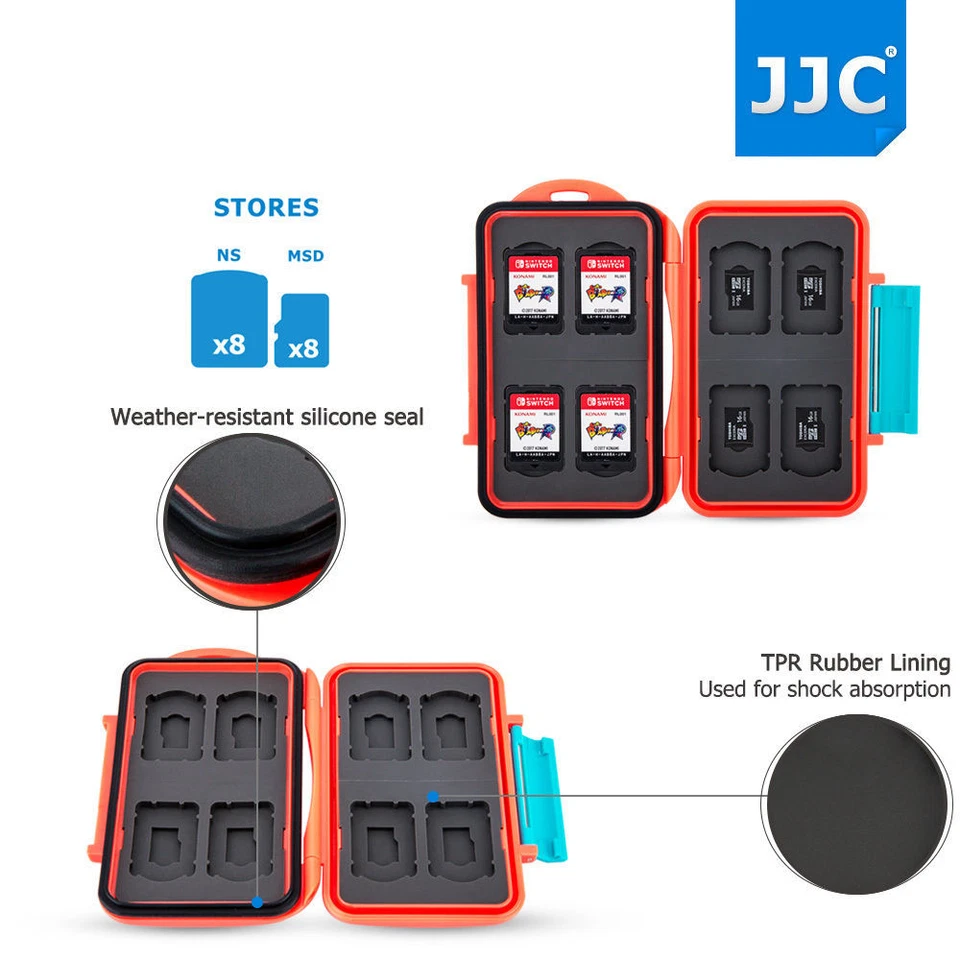 JJC Memory Card Case Hard Holder for Nintendo Switch Game Card*8+Micro SD Card*8 - Image 3 of 4