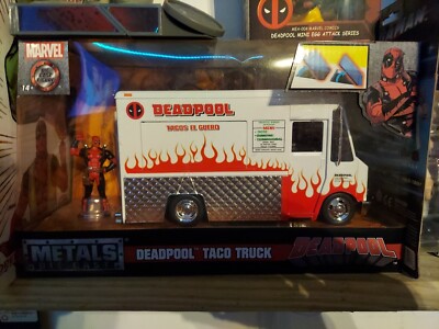 Marvel Metals Die Cast Marvel Deadpool Taco Truck With Deadpool Figure New