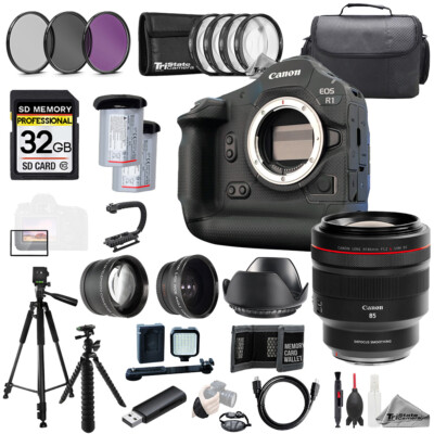 Canon EOS R1 + RF 85mm f/1.2 L USM DS Lens+32GB+ExtBat+9PCFltr-MEGAKit