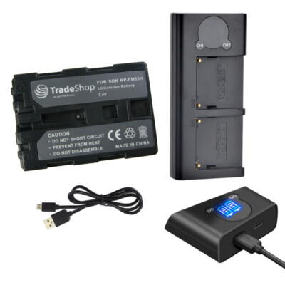 Dual LCD Ladegerät + Akku 2000mAh für Sony DCR-TRV270E DCR-TRV280 DCR-TRV300K 