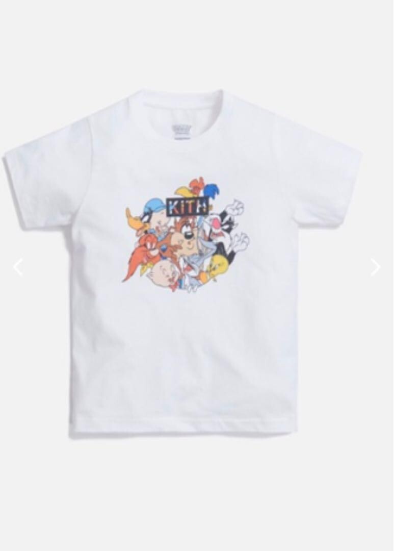Kith Kids x Looney Tunes Tee T-shirt White KHK2489-101 size 8 or 9  
