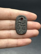 Exquisite Ancient Roman Pendant With Unique King With Weapons Intaglio