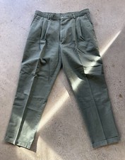 Vintage Levi s Dockers Green Cotton Pleated 4-Pocket Pants 38 x 32 Made in USA