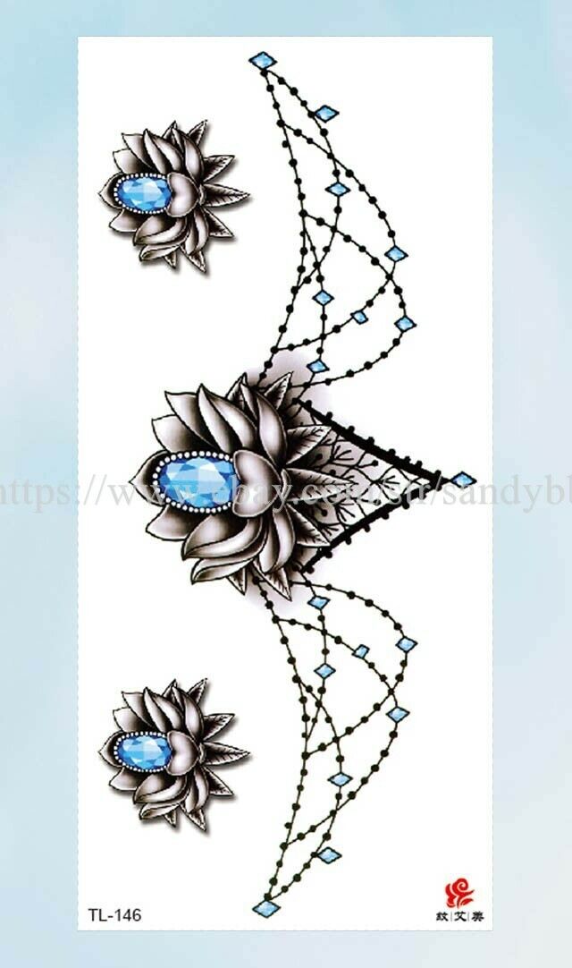 tramp stamp blue jewel temporary tattoo unique tattoo ideas