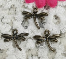 Free Ship 140 pcs bronze plated dragonfly charms 18X14mm H-2845