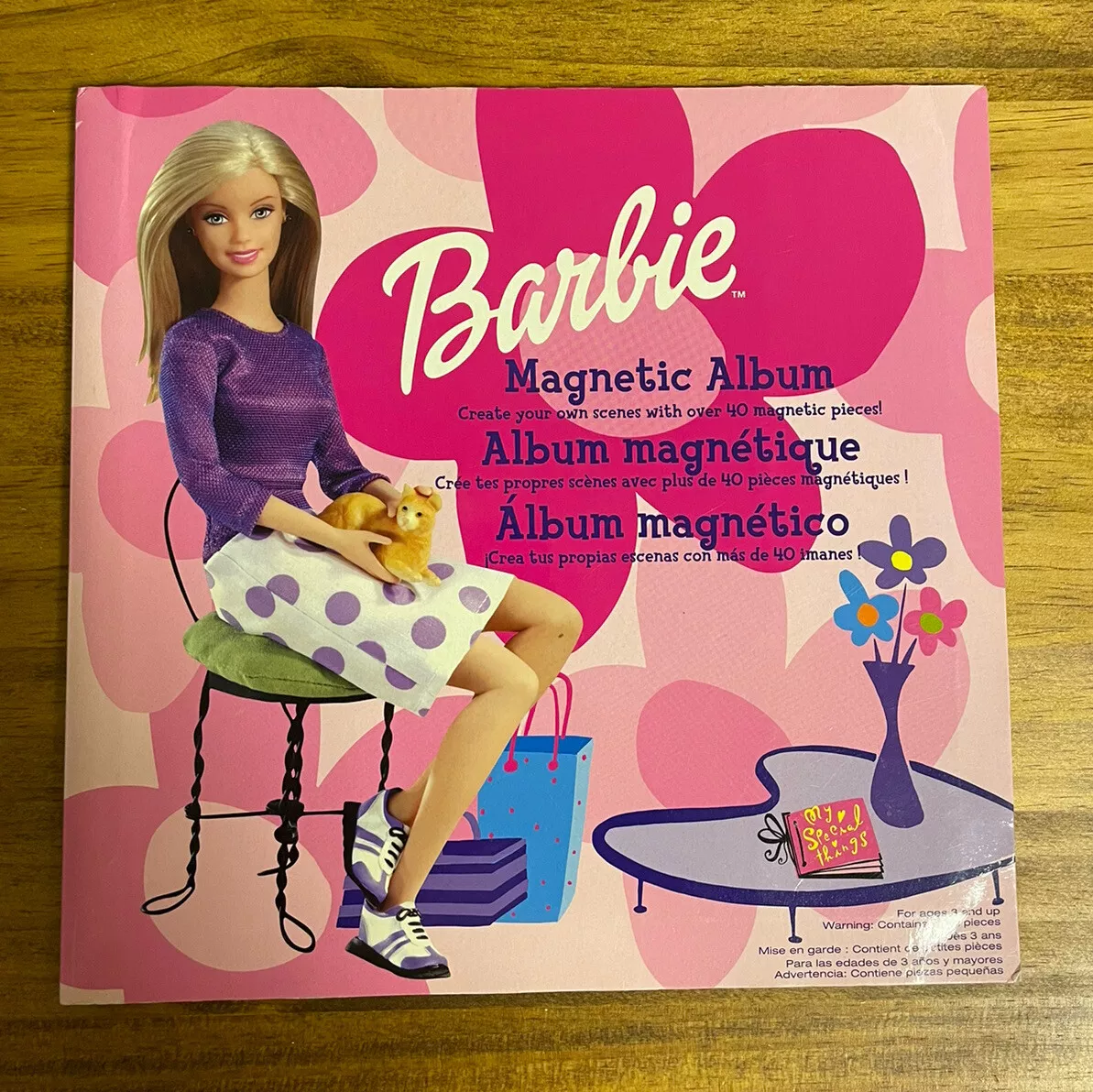 BARBIE Magnetic Album Book Mattel - 40 Pieces - Create Your Own Scenes -  Age 3+