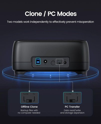 Offline-Klonen 35 Zoll Festplatten DockingstationDualschacht USB 3.0 HDD Dock... - Afbeelding 3 van 9