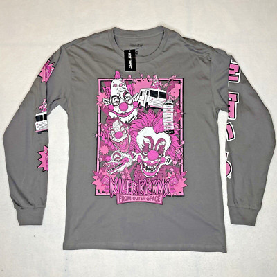 Killer Klowns From Outer Space NWT T-Shirt Men's XS Long Sleeve Graphic Grey