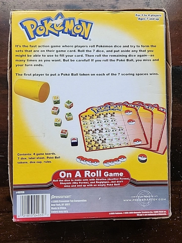Pokemon On A Roll Dice Game - Pressman 2009 - Complete - Image 2 of 3