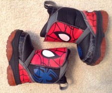 EUC Boys Toddler Spider Man Marvel Light Up Boots Sz 5 So Cute