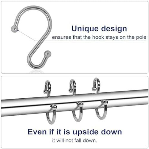 Hook Curtain Hook S-Shaped Hooks Bathroom Curtain Hooks Multifunctional Hooks... - Picture 6 of 9