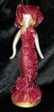 Vintage 1940's dress Elegant Lady in Evening Attire Ornament GORGEOUS