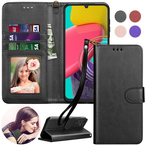 Funda de cuero billetera con soporte para teléfono Samsung Galaxy A15 A14 A54 5G A03S A13 - Imagen 40 de 75