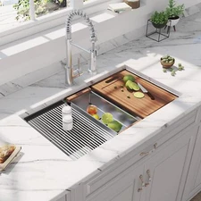 32"x18" Stainless Steel Undermount Kitchen Sink Single Bowl Kitchen SInk SUS 304