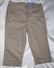 NWT Nautica Girls School Uniform Khaki Capris Size 14 Regular Stretch