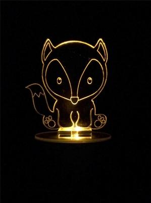 Fox Flashing 3D LED Battery USB Night Light Colour Change Room Lamp