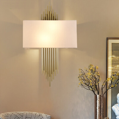Modern Luxury Decor LED Metal+Fabric Wall Light Sconce Bedroom Hallway Wall Lamp