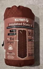 USED ONCE Klymit Brick Red Insulated Static V Sleeping Pad FREE US SHIPPING