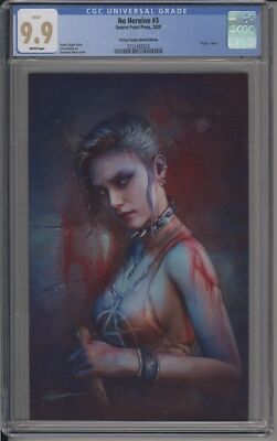 NO HEROINE #3 - CGC 9.9 - SDCC TRINITY COMICS  SHANNON MAER METAL VIRGIN VARIANT