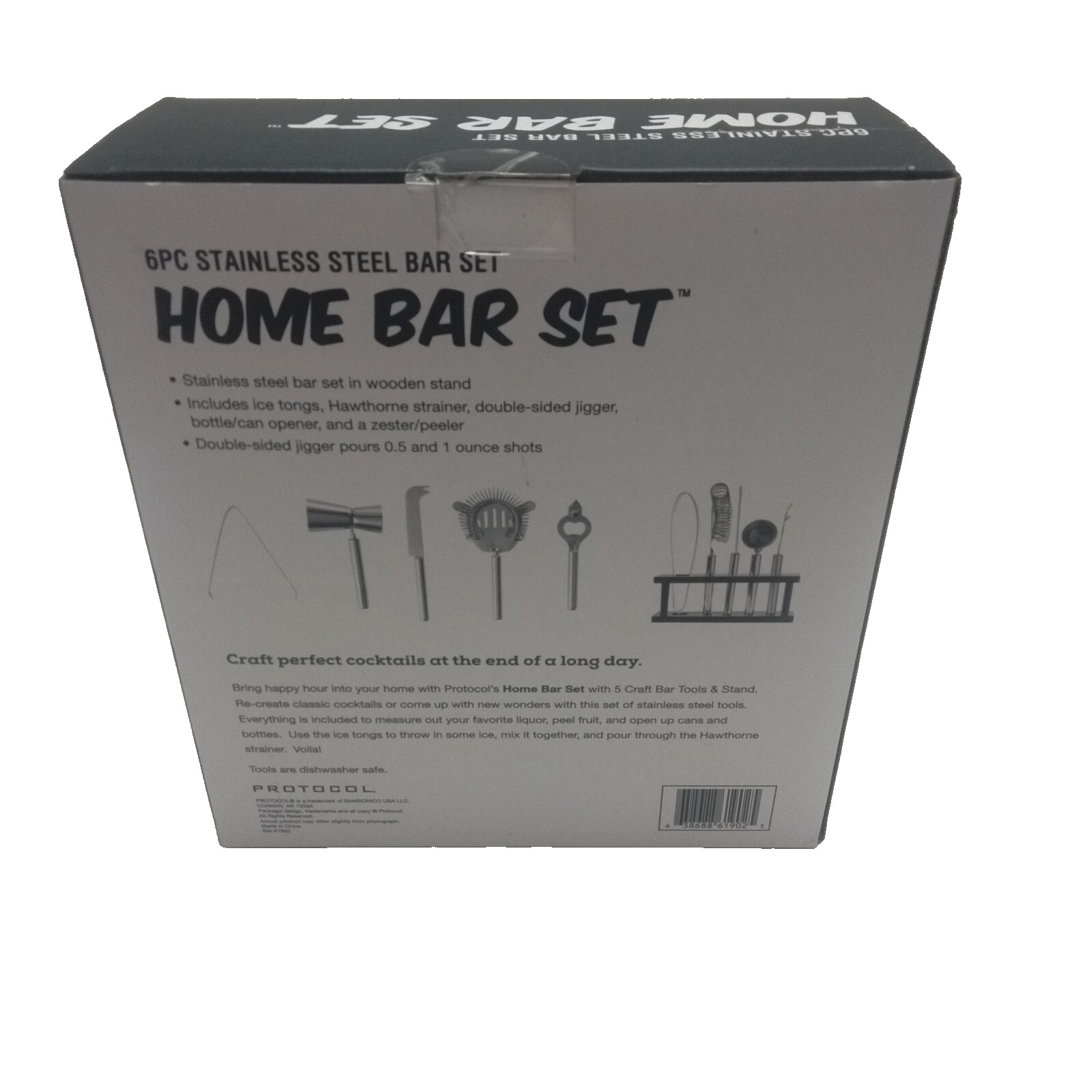 Bar Set – Protocol 6-Piece Stainless Steel Home Bartender Kit