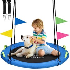 HeyZoo Tree Swing, Saucer Swing 40 Inch for Kids, Outdoor Swing, Blue  900lb...