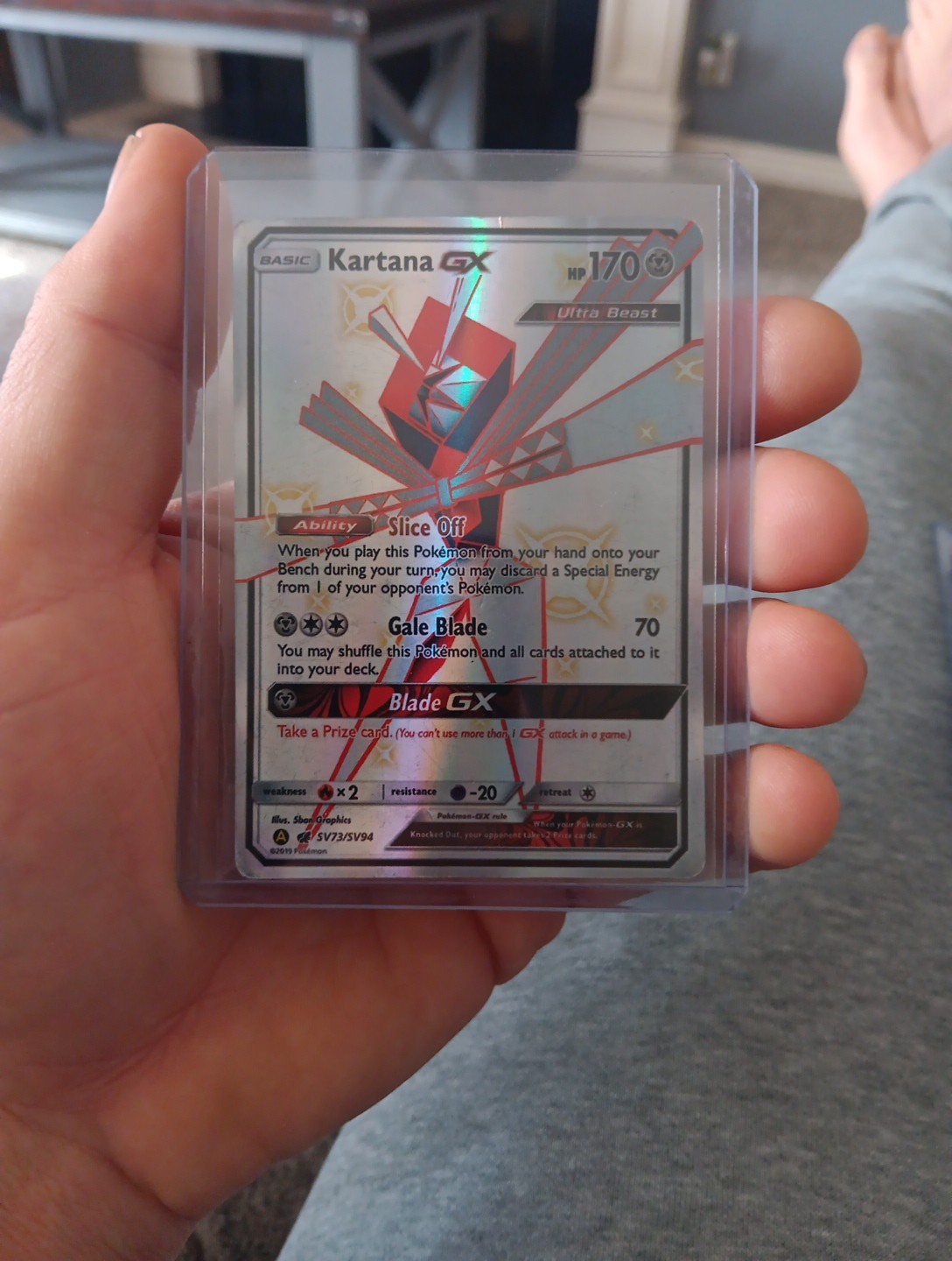 Pokémon TCG Kartana GX Hidden Fates Holo Full Art Ultra Rare Card SV73/SV94