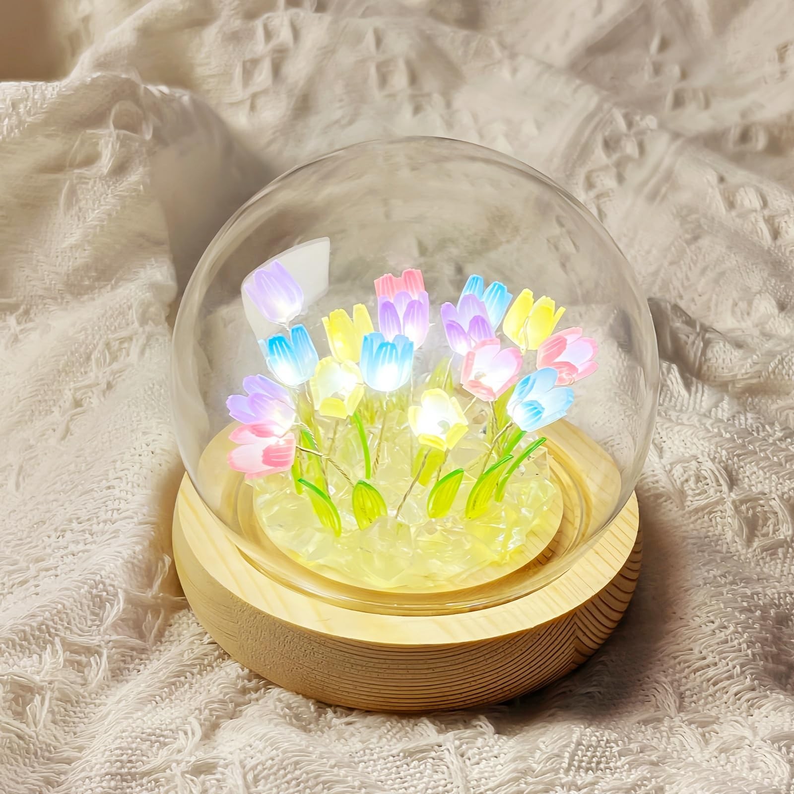 Lampe fleur cadeau multicolore pour créer une ambiance chaleureuse dans votre salon cosy