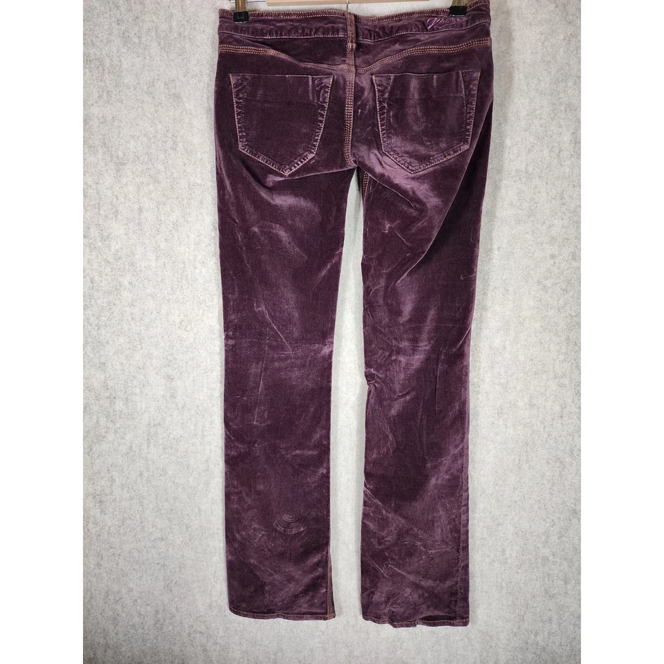 GUESS JEANS Ruby Red Velvet Low Rise 90s Club Party Retro Pants SZ 27 - Image 2 of 4