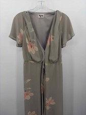 Pre-Owned Show Me Your Mumu Grey Size XS Floral Wrap Maxi Short Sleeve Dress