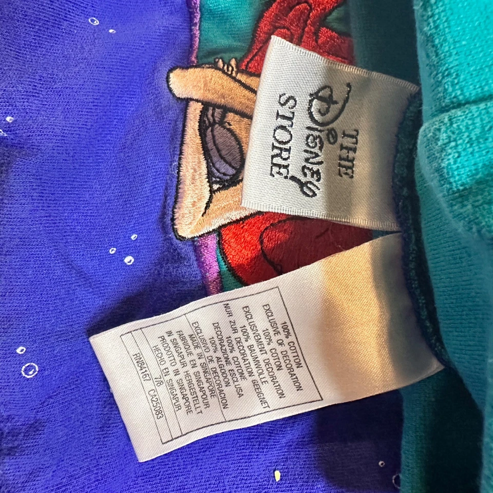 De Colección Disney Store Ariel Sudadera Vestido Niñas 7/8 Azul Gota Cintura Sirenita Foto 4 de 4