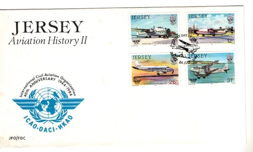 1984 JERSEY - AVIATION HISTORY II FDC FROM COLLECTION K25