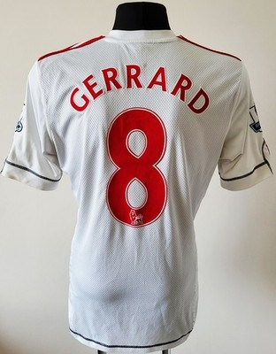 Liverpool 2009 - 2010 Auswärts Fußball Adidas Trikot #8 Gerrard Größe Large...