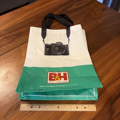 B&H Photo Video Audio Reusable Shopping Bag Green White Sony Camera NYC Store