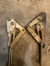 Pair of Gold Cable Pullers Vintage Mechanical Hand Tools Gold Sheath Color