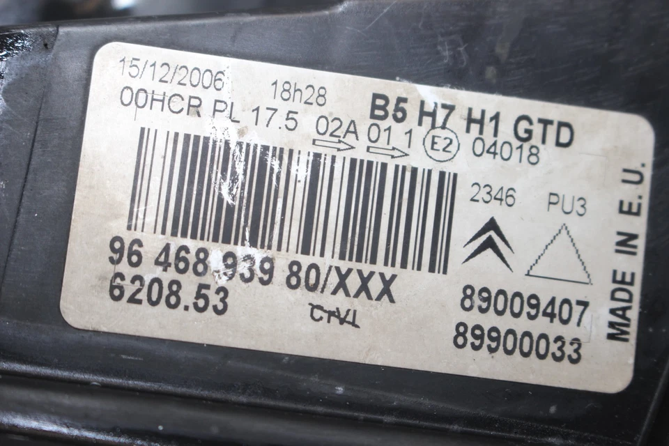 Hauptscheinwerfer Scheinwerfer links 9646893980 / 89009407 Citroen C4 Bj,07 - Bild 4 von 4