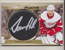 2020-21 Trilogy Darren Helm Auto Signature Pucks Detroit Red Wings 20-21
