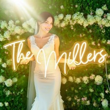 Custom Last Name Neon Sign Personalized Wedding Reception LED Sign Wall Decor