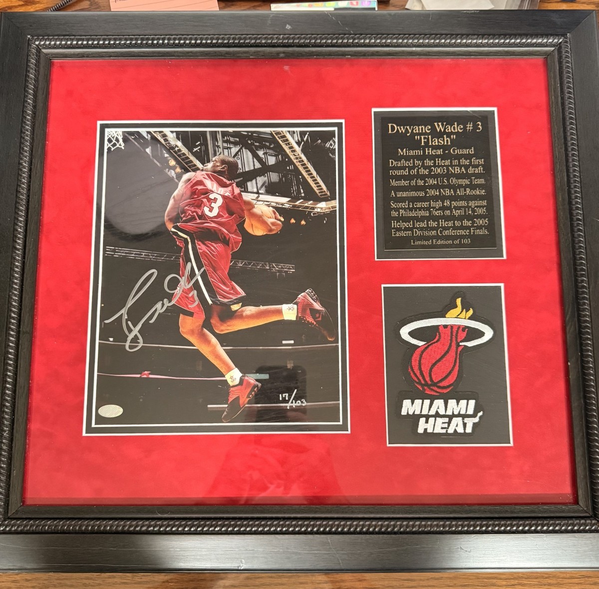 Dwyane Wade Authentic Framed Limited Edition 17 of 103 signed
