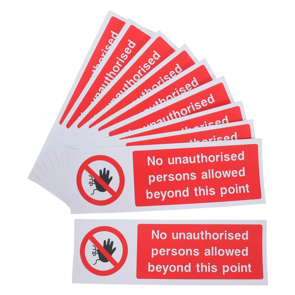  10pcs No Entrance Warning Sign Stickers Safety Do Not Enter Labels Security - Image 3 of 4