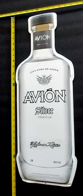 HUGE METAL SIGN 28''X10'' AVION SILVER TEQUILA HECHOEME MEXICO 100% PURO AGAVE