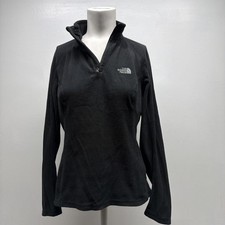 The North Face Fleece Long Sleeve Top Knit 1/4 Zip Lightweight Black Size Small