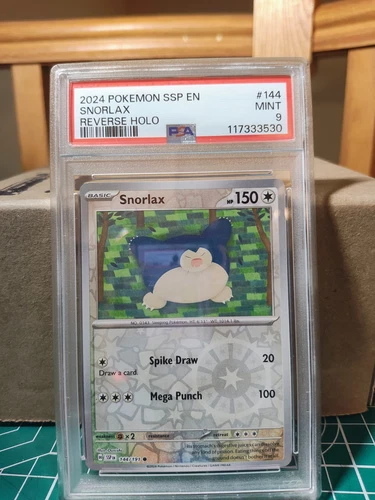 2024 POKEMON SSP EN #144 SNORLAX PSA 9 SURGING SPARKS