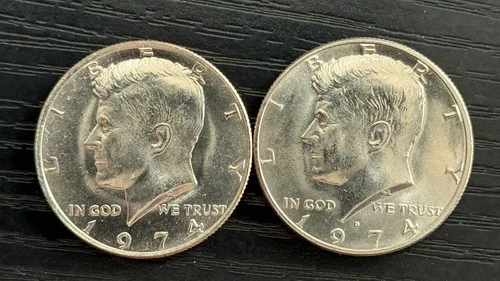 1974 P-D Kennedy Half Dollar 50c CLAD AU Coins (2) - ME5218