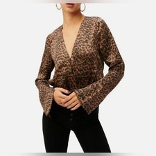 NWT Good American Animal Print V-Neck Bodysuit