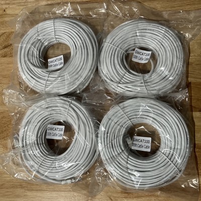 BRAND NEW!! 4 PACK!! 100 Feet Cat5e Ethernet Networking Patch Cables - GWCAT100