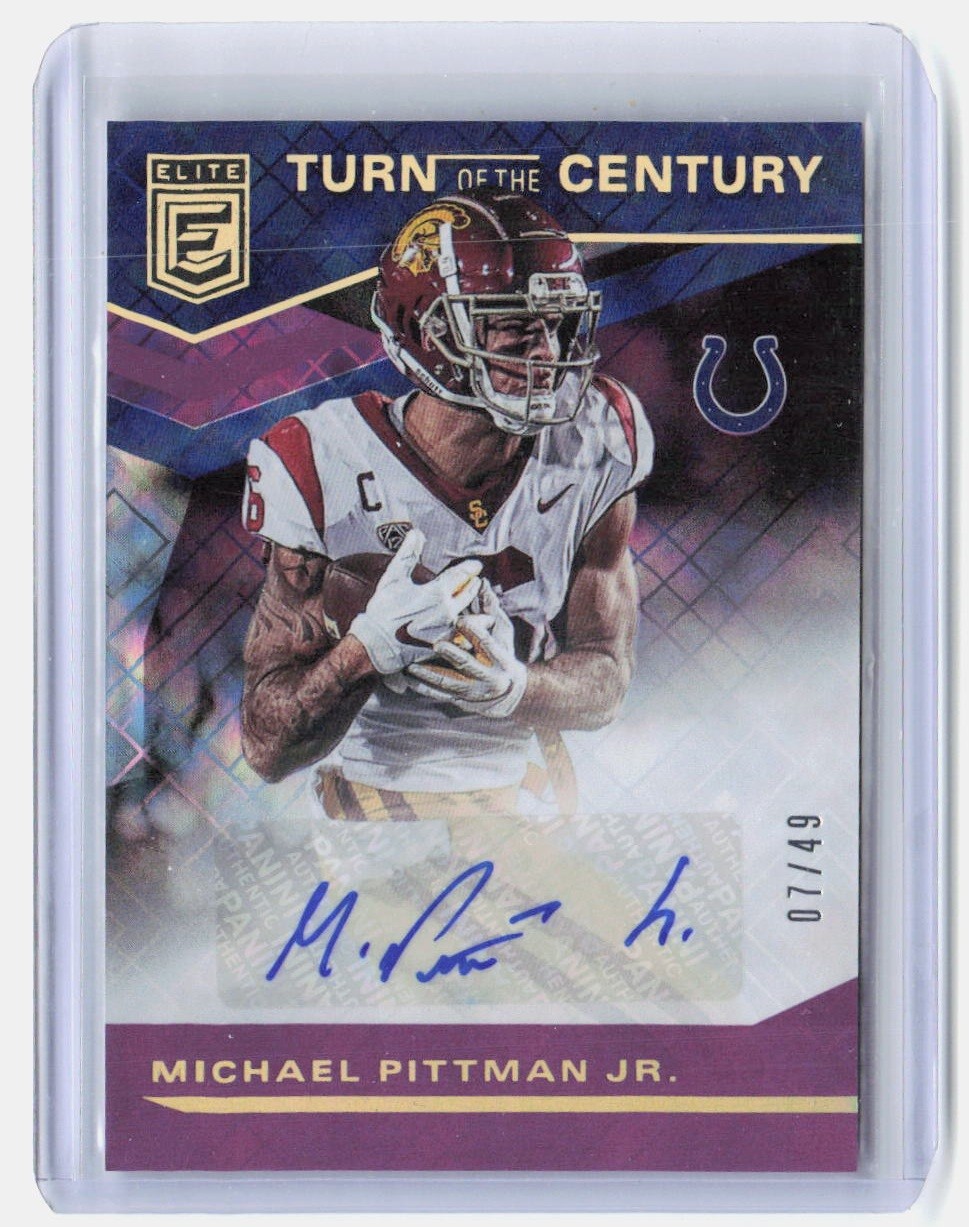 Michael Pittman Jr. Panini Donruss Elite Turn of the Century Autographs #TCMPJ Purple