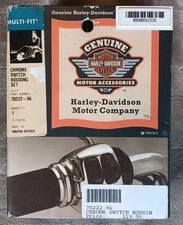 Harley Davidson 70222-96 Black Chrome Switch Housing Set For All 1996/Later XL