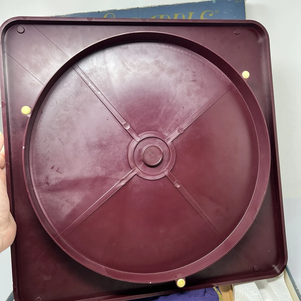 Vintage 1977 Scrabble Deluxe Edition Crossword Game Turntable Base Complete - Image 2 of 4